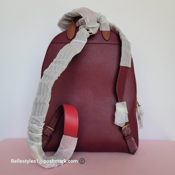 COACH Colorblocked Polished Pebble Leather Carrie Backpack -Red Apple Multi⭐ main image 5